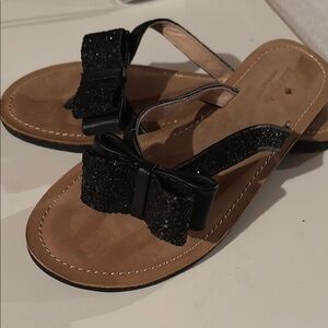 Elegant Black Bow Sandals